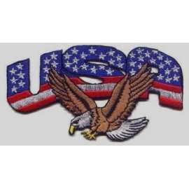 Unbranded USA/Eagle Flag Biker Embroidered Patches 4.25"x2.25" iron-on