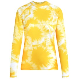 Kanu Surf Women's Keri Long-Sleeve UPF 50+ Rashguard, Beach Girl Yellow, Large