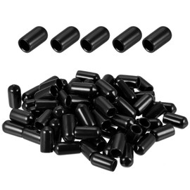 DMiotech 50pcs 6mm ID Black Screw Protector Screw Cover Cap End Cap Cover Rubber Screw Bolt for Furniture Pipe