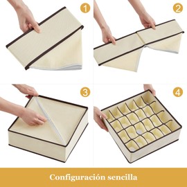 Yostyle Organizador De Cajones de 4 Piezas,Cajas de Almacenamiento de Ropa Plegable Multifuncional,Organizadores de Ropa Interior lavables, Para Clasificar Ropa Interior, Calcetines, Corbatas.