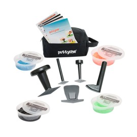 Puttycise Massage Fitness Equipment Theraputty Tool - 5-Tool Set with 4 X 6 Oz Putties (Red-Black), with Bag