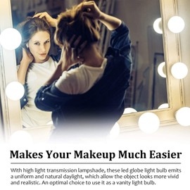 Cotanic 5000K Daylight Globe Light Bulbs, E26 Standard Base, 5W(60 Watt Equivalent Incandescent Replacement), 500LM, Non-Dimmable, 8-Pack, Bathroom G25 LED Vanity Light Bulb