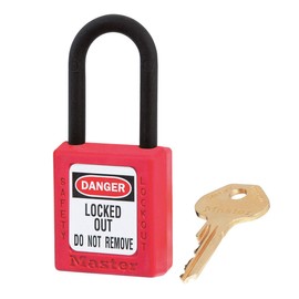 Master Lock 406RED 406 Dielectric thermoplastic Safety Padlock, Red, 9.8 cm x 6.6 cm x 3.2 cm