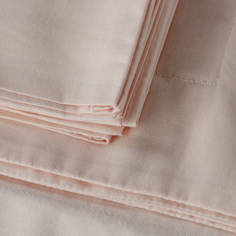 SUPERIOR Cotton Percale Pillowcase Set, King, Blush, 2-Pieces