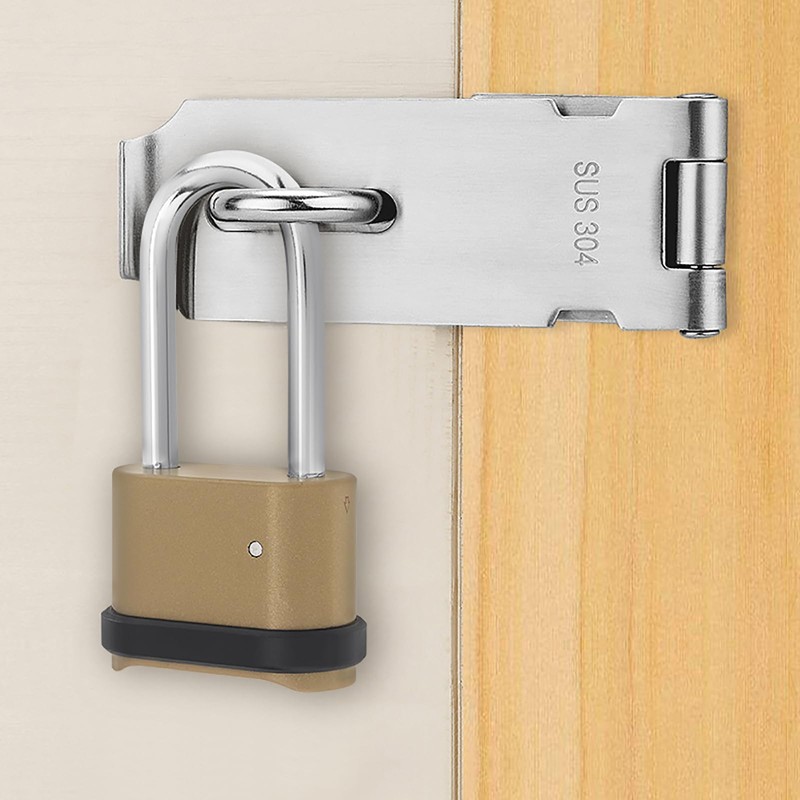 HOJLKLD 4 Digit Combination Lock, Heavy Duty Combination Padlock with