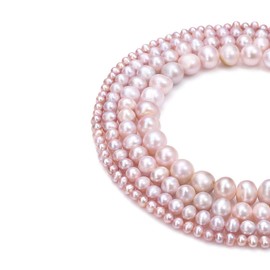 BEADIA Natural Pearl Beads Potato 8-9mm Purple Freshwater Cultured Loose Gemstone Beads for DIY Jewelry Making 13.8''/Strand