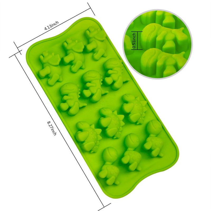 Webake Dinosaur Chocolate Molds, Silicone Candy Molds 3 Pack for