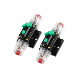 Partuto 2 Pcs DC 12V- 48V 10Amp Car Reset Circuit Breaker Black Green Replacement