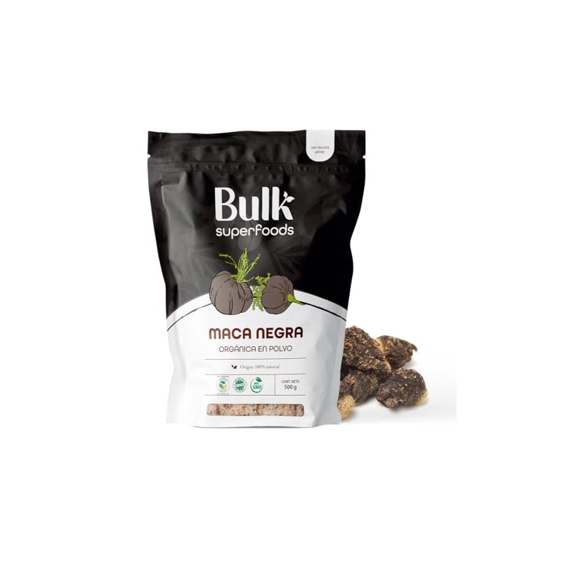 BULK SUPERFOODS Maca Negra en Polvo 100% Natural