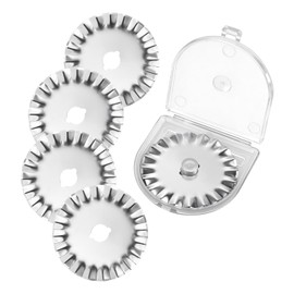 5 Pack 45mm Pinking Rotary Cutter Blades, Wavy Edge Replacement Blades for Fabric Quilting Sewing Scrapbooking, Decorative Circular Cutting Refills
