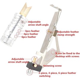 Yuehuamech Archery Fletching Jig Durable Adjustable Archery Feather Stick Tool DIY Vanes Fletch Straight Clamp Outdoor Sports Accessories for DIY Archery Tool