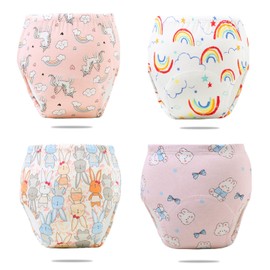 FvoYaPee Upairy Training Pants for Boys Girls,Potty Training Underwear Girls and Boys,Up Airy Potty Pants for Toddler,Soft Absorbent & Leak-Proof with Characters, 100% Cotton Washable (4PCS,M)