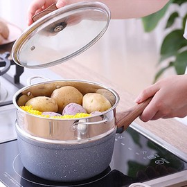 Jsleid Stainless Steel Steamer, Pot Steamer Insert, Stainless Steel Steamer Insert, Stainless Steel Steamer 20 cm, Inner Diameter 20 cm, with Handle, for Vegetables, Dumplings, Fish, Shrimp, Crab