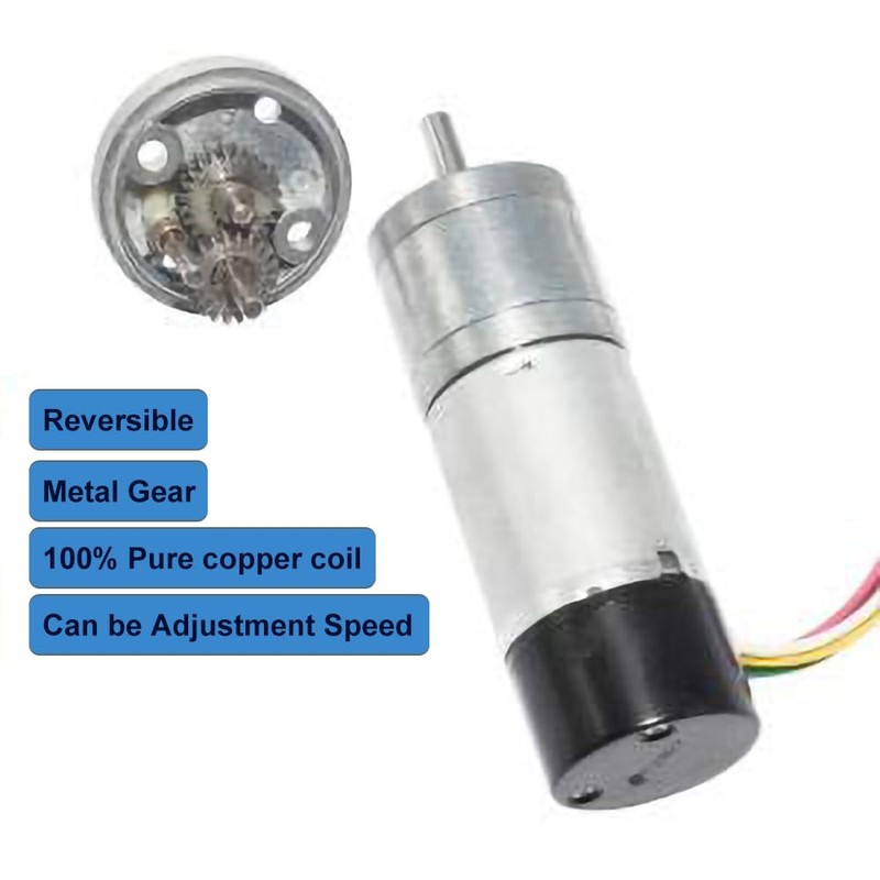 BEMONOC 25GA370 DC Encoder Metal Gearmotor 12V High Speed 150RPM