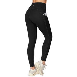 IUGA Yoga Pants Women High Waisted Leggings with Pockets for Women Tummy Control Compression Workout Leggings for Women Black