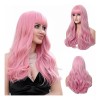 generic - Peluca Larga Rosa Ondulada Para Mujeres Lace Front