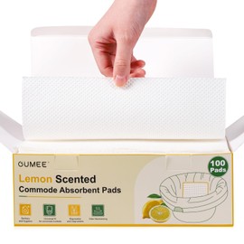 Lemon Scented 100 Count Absorbent Commode Pads for Bedside Commode Bucket, Commode Liner Pads with Absorbent Gel, Potty Liner Pads for Adults Seniors Portable Toilet Pad Bedpans