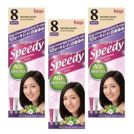 HOYU Bigen Speedy Hair Color Refill, No. 8 Natural Black (Pack Of 6)