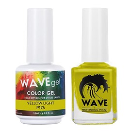 WAVEGEL Soak-Off Gel & Nail Lacquer Matching Duo Set - Simplicity Collection - #P176 Yellow Light I 0.5 Oz