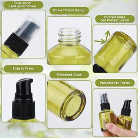 Segbeauty 1oz Glass Mini Travel Bottles of 6pcs Small Lotion Containers, 6pcs Perfume Travel Refillable Bottles, 30ml Pump Dispenser Empty Spray Bottle, Hair Oil Liquid Container Bottle Dispensers