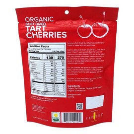 Amphora Organic Soft Dried Tart Cherries , Vegan and Gluten-Free Snack 3 oz (85gr) per pouch ( Case of 6 pouches )