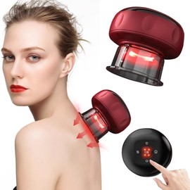 Electric Infrared Cupping Device, Smart Red Light, Electric Cupping Therapy, Massager, Vacuum Gua Sha, Cupping Therapy Device with 12 Gears, Cupping Tool for Back, Reduces Muscle Pain