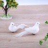 POFET 2pcs Artificial Foam Feather White Birds Decorative Fake Doves
