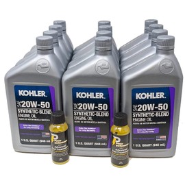 Kohler 25 357 68-S (Case of 12) Synthetic Blend SAE20W-50 4-Cycle Engine Oil Quarts and Fuel Treatment