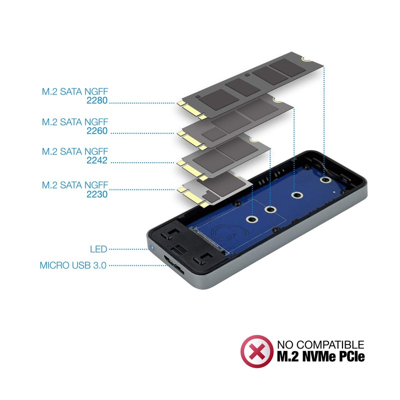 NGFF M.2 External Hard Drive Enclosure with USB 3.1 GEN1