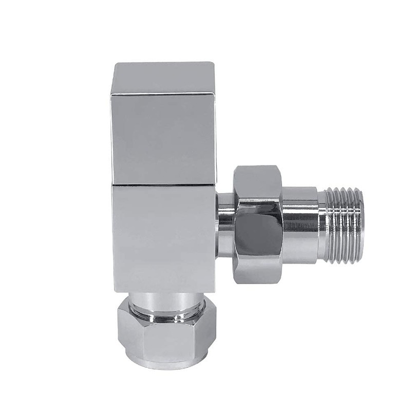 NRG Angled Square Head Towel Rail Designer Radiator Valves 1