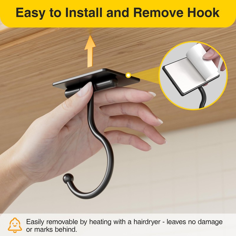 Josmimic Under Cabinet Banana Hook Adhesive - 2 Pack Sticky