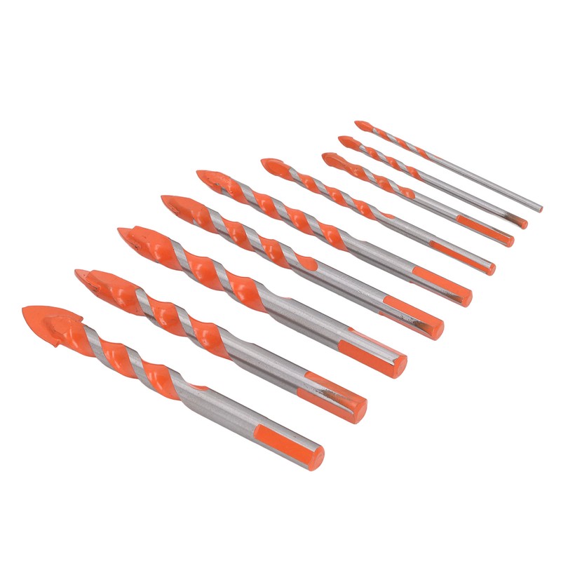 9Pcs Masonry Drill Bits Set Cemented Carbide Industrial Strength Carbide