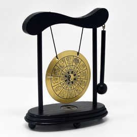 Zen Art Brass Feng Shui Desktop Zodiac Gong With Free Red String Bracelet W3359