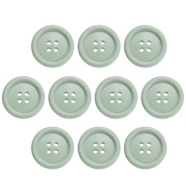 HARFINGTON 10 botones de costura de 30 mm (1.18 pulgadas), 4 agujeros redondos de resina para manualidades, decoración de ropa, bricolaje, color verde claro