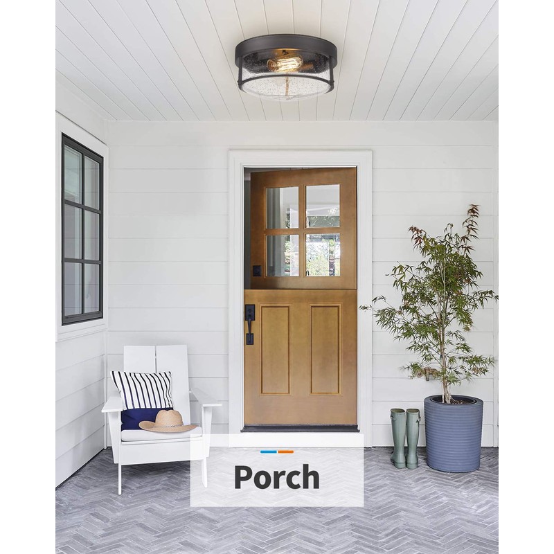 FEMILA Flush Mount Lighting Fixture, 12inch 2-Light Metal Ceiling Light