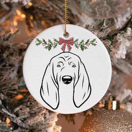 Minimal Dog Christmas Ornament:_#17 Bloodhound