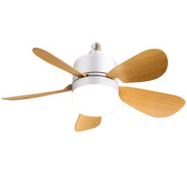 TREATLIFE HOME Dimmable LED Light Ceiling Fan with Remote Control, 16 Inch, White Body and Light Woodgrain Blades