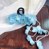 Blue Flower Hair Clip Artificial Tropical Floral Hair Accessories Dangling