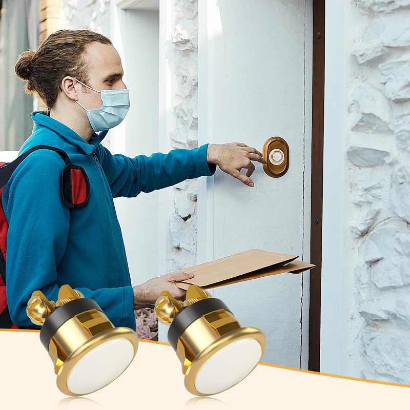 2 Pack Lighted Doorbell Button Doorbell Switches Wired Door Bell