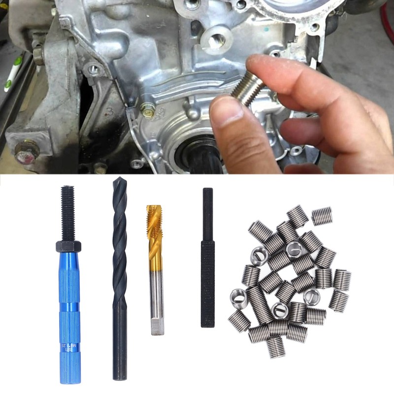 34Pcs Metric Thread Repair Insert Kit Stainless Steel M8 X