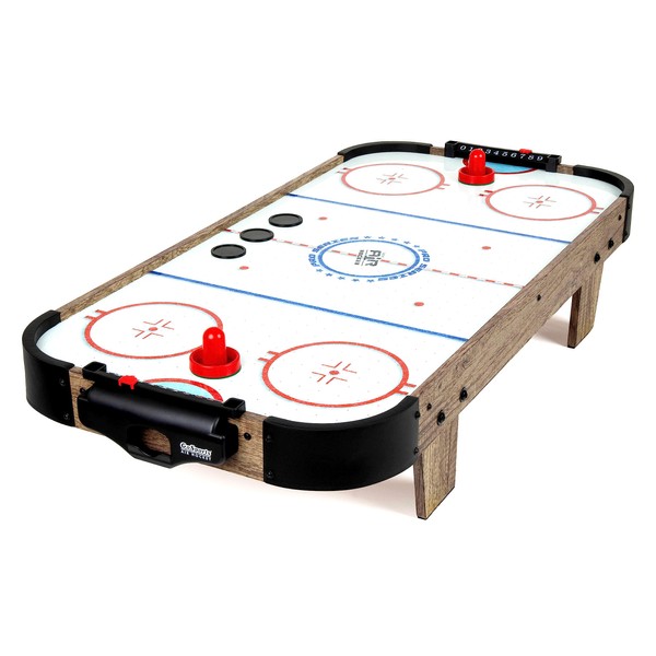 GoSports 40 Inch Table Top Air Hockey Game for Kids - Black or Oak