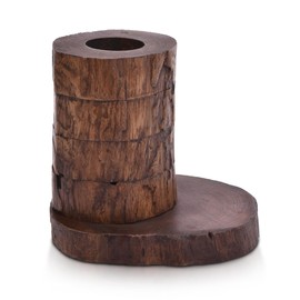 AeraVida Rotatable Multilayer Rain Tree Wooden Quadruple Candle Holder | Hand Carved Wooden Candle Holders | Candle Holder | Decorative Wood Candle Holder Set