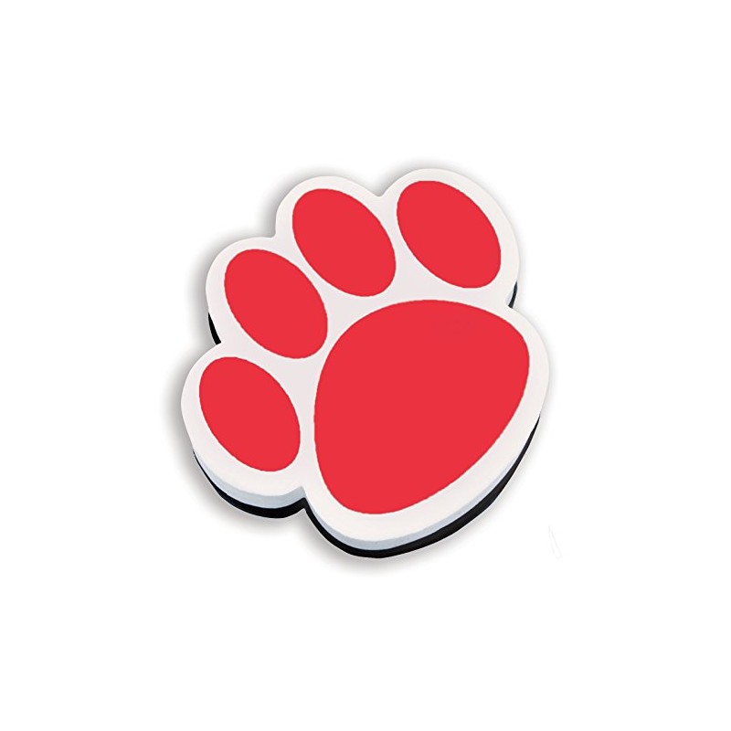 Ashley Productions Paw Magnetic Whiteboard Eraser, Red