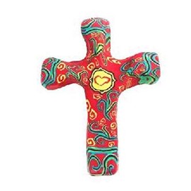Comfort Cross - Miniature Hand Held Comforting Clay Cross - Shaped To Fit Any Hand - 3" Pocket Size - Provence