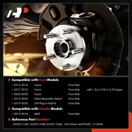 A-Premium Front Wheel Bearing and Hub Assembly with 5-Lug Compatible with Ford Fusion 2013-2020, Police Responder Hybrid 2019-2020, SSV Plug-In Hybrid 2019-2020, Lincoln MKZ 2013-2016