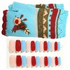 Press On Nail and Fingerless Glove Gift Set (Turquoise Red,