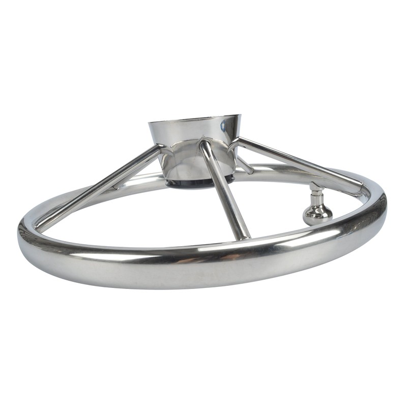 Amarine-Made 5-Spoke 13-1/2 Inch Destroyer Style Stainless Boat Steering Wheel