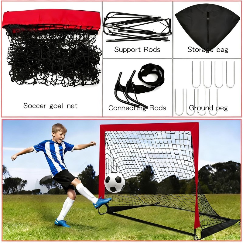 2 Set 4x3ft Soccer Goals for Backyard, Portable Foldable Pop
