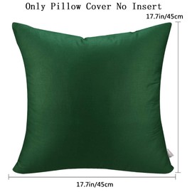 4-Pack Cotton Comfortable Solid Decorative Throw Pillow Case Square Cushion Cover Pillowcase (Cover Only,No Insert)(18x18 inch/ 45x45cm,Christmas Green)