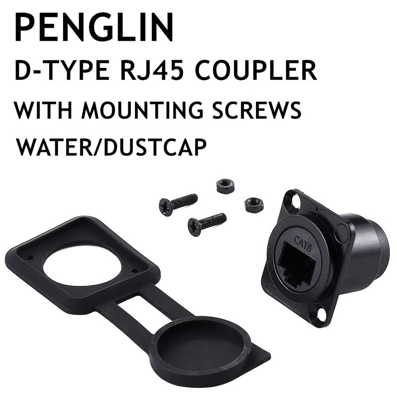 PENGLIN 2PCS RJ45 Panel Mount Coupler, Shielded D-Type RJ45 Connector,
